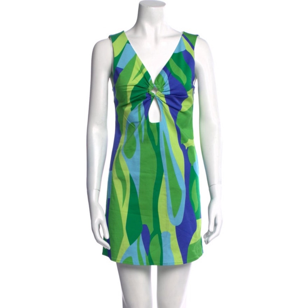 Hosbjerg Size Small Mod blue green Dress